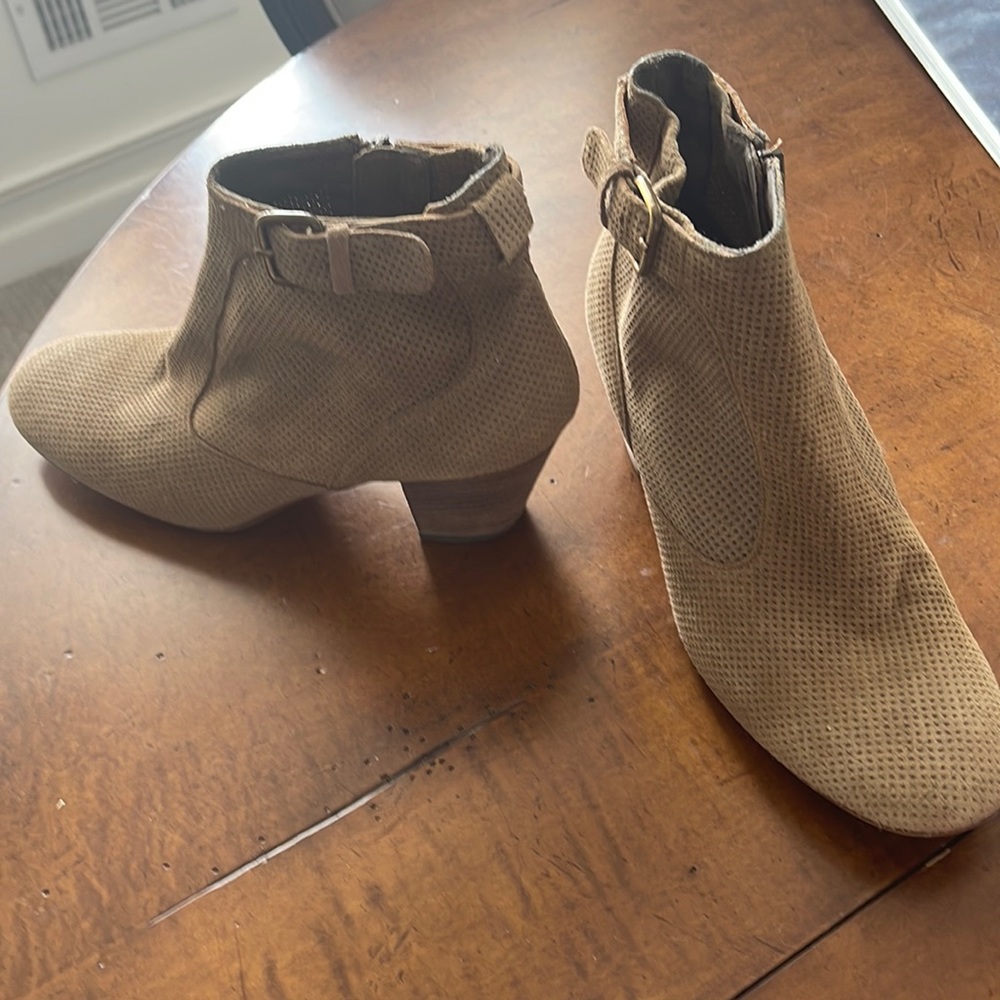 Aquatalia beige suede booties